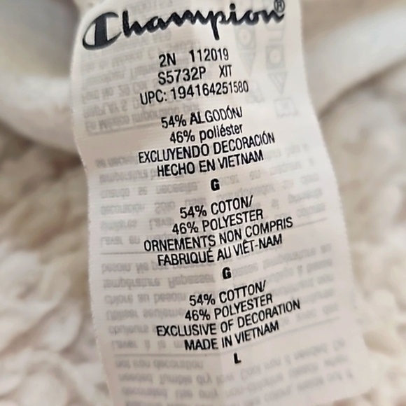 Champion Powerblend AOP Script Crewneck Sweatshirt Size Large - Picture 6 of 7